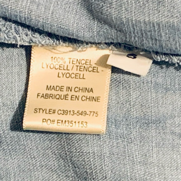 Anthropologie Cloth & Stone chambray drawstring Pants S - Picture 3 of 5